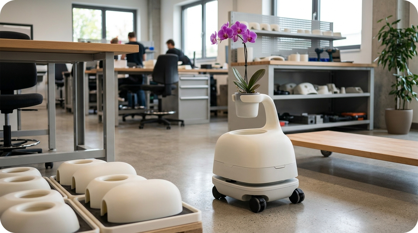 Batten & Kamp의 AI 로봇 오브제 'Seeker'. 출처: designboom