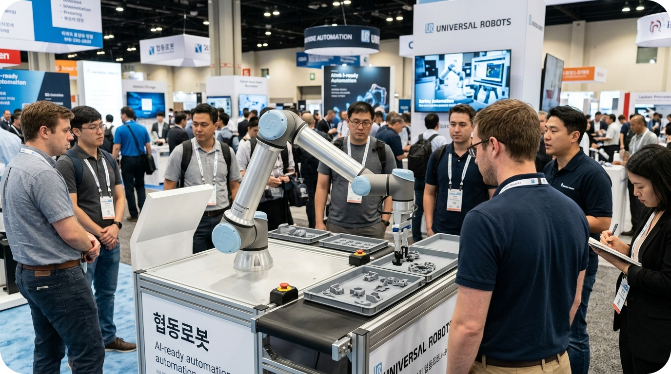 A collaborative robot arm working on an automated production line (AI-generated visual by gemini)