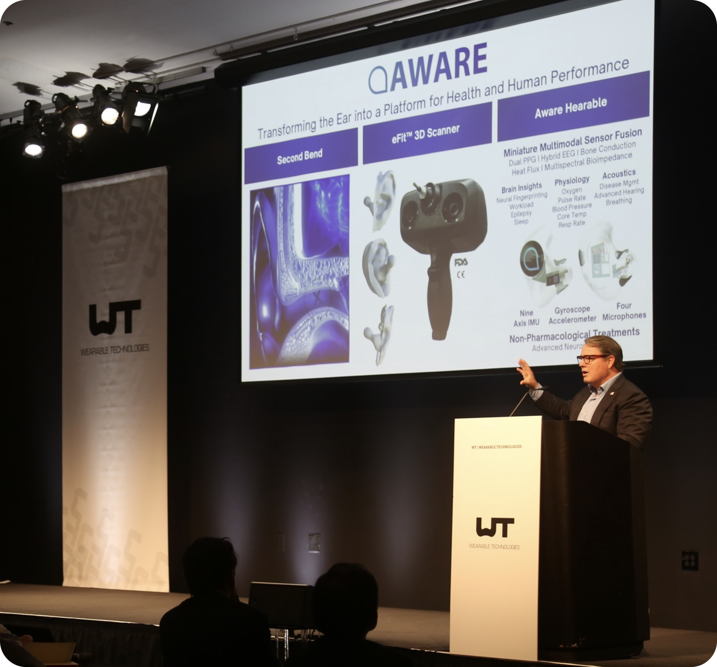 Aware at Wearables Technologies Conference. Photo via Aware.